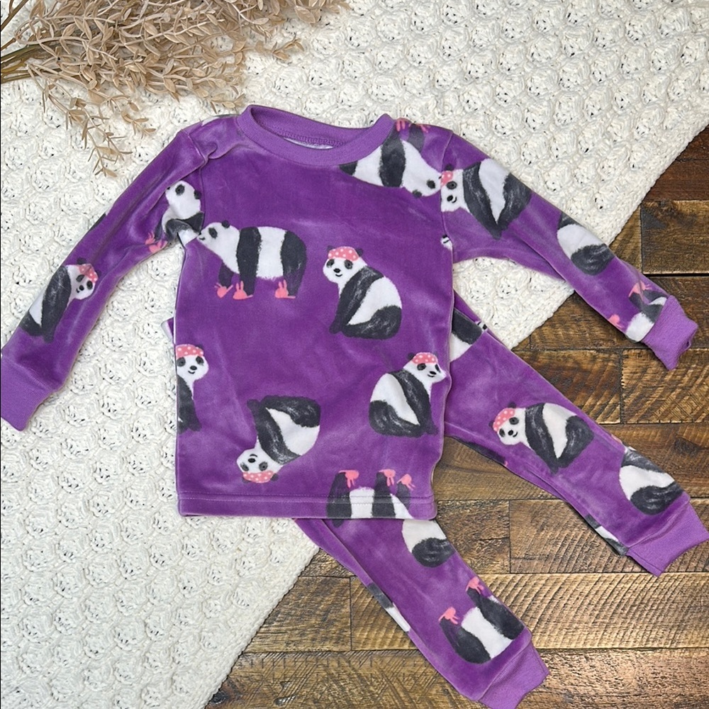 (5for$10) Purple Sleepy Panda Kids Pajamas/ Carters 18m